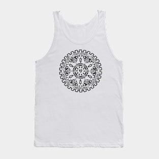 Black Mandala Black Cat Tank Top